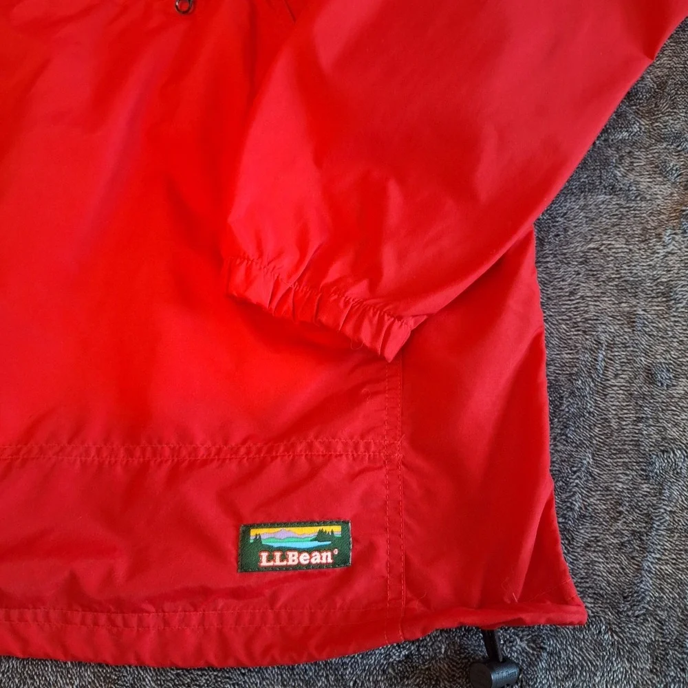 VTG‎ L.L. Bean Anorak Nylon Pullover Windbreaker Jacket Mens LT Red Hiking Camp